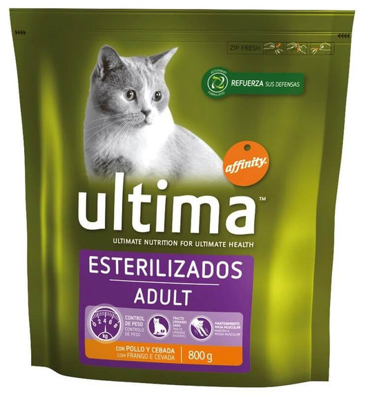 Ultima Pienso Gato Esterilizado Adulto Pollo y Cebada 800G – Nutrición Completa y Equilibrada
