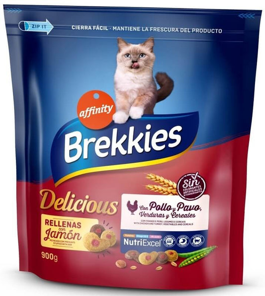 Brekkies Excel Alimento Seco Para Gatos Delidious Ave 900 gr