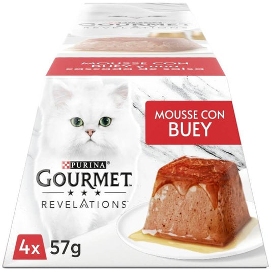 Gourmet Alimento Húmedo Gato Revelat Mousse Buey 4 Unidades X 87 gr