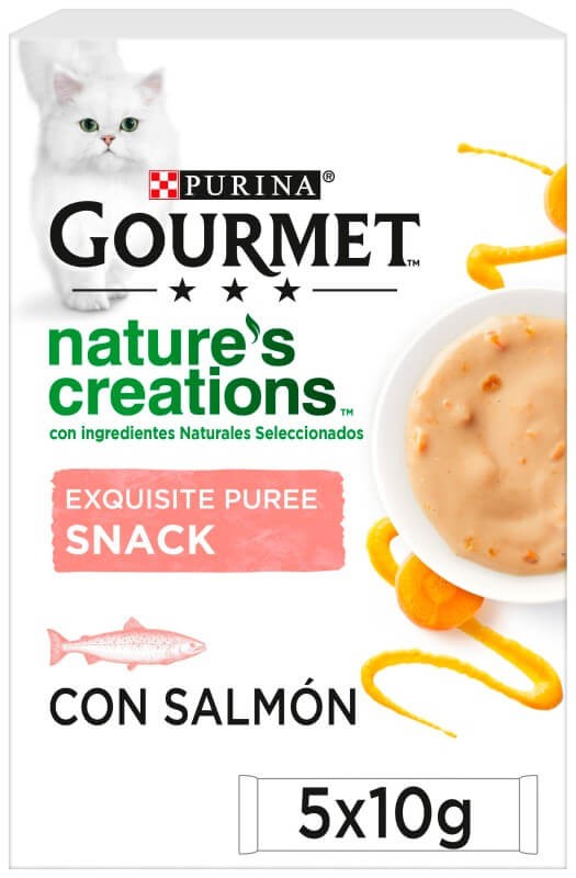 Gourmet Alimento Húmedo Para Gatos Nature Pure Salmón 5 Unidades X 10 gr