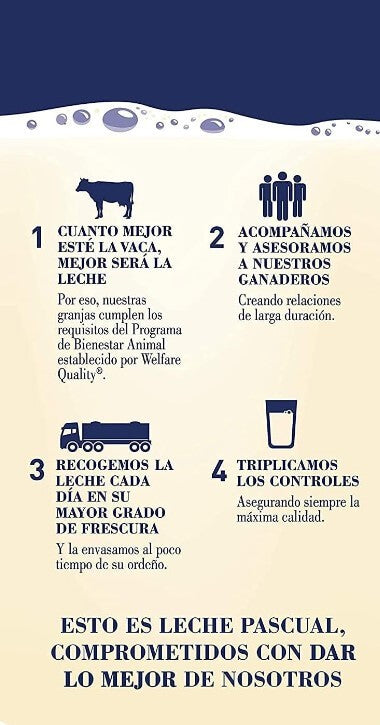 Pascual Leche Semidesnatada Pack 6 x 1L - La Mejor Elección para una Dieta Equilibrada