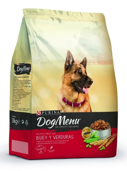 Purina DogMenu Buey y Verduras 3 Kg – Comida Completa para Perros Adultos