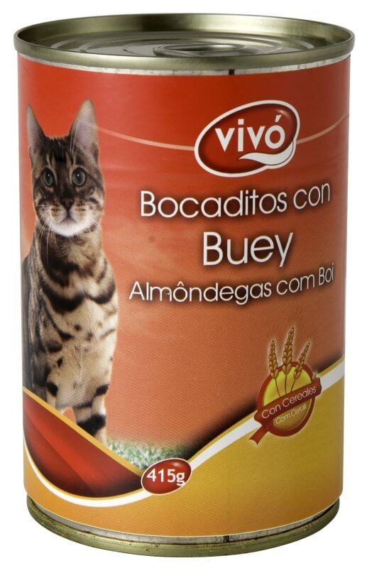 Vivó Bocaditos con Buey para Gato 415G - Nutrición Completa y Deliciosa