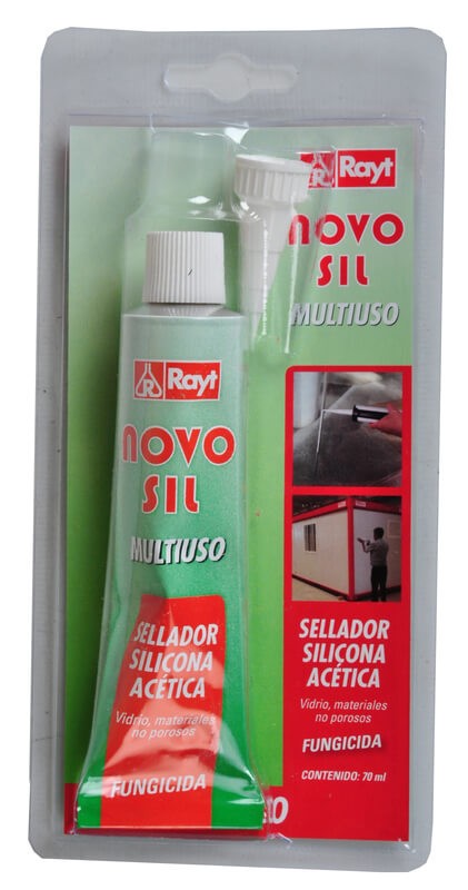 NOVOSIL Sellador de Silicona Acética Multiuso 60 ml – Adhesión Profesional para Vidrio y Superficies No Porosas