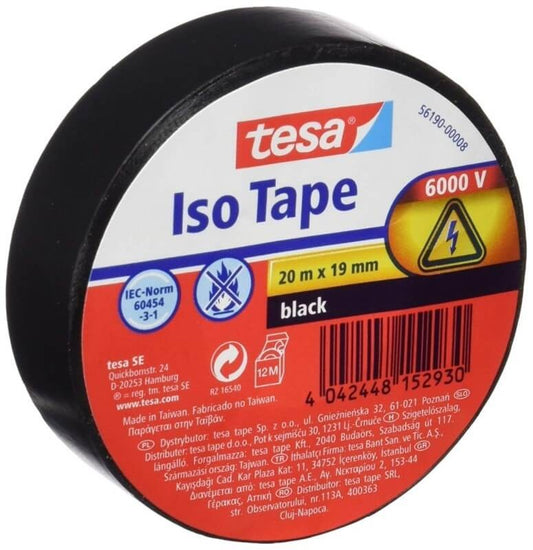 Tesa Cinta Aislante Negra 20 Metro X 19 Mm