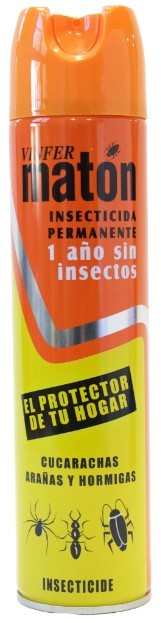 Vinfer Matón Insecticida para Cucarachas, Arañas y Hormigas en Aerosol 400 ml – 1 Año de Protección Total en el Hogar